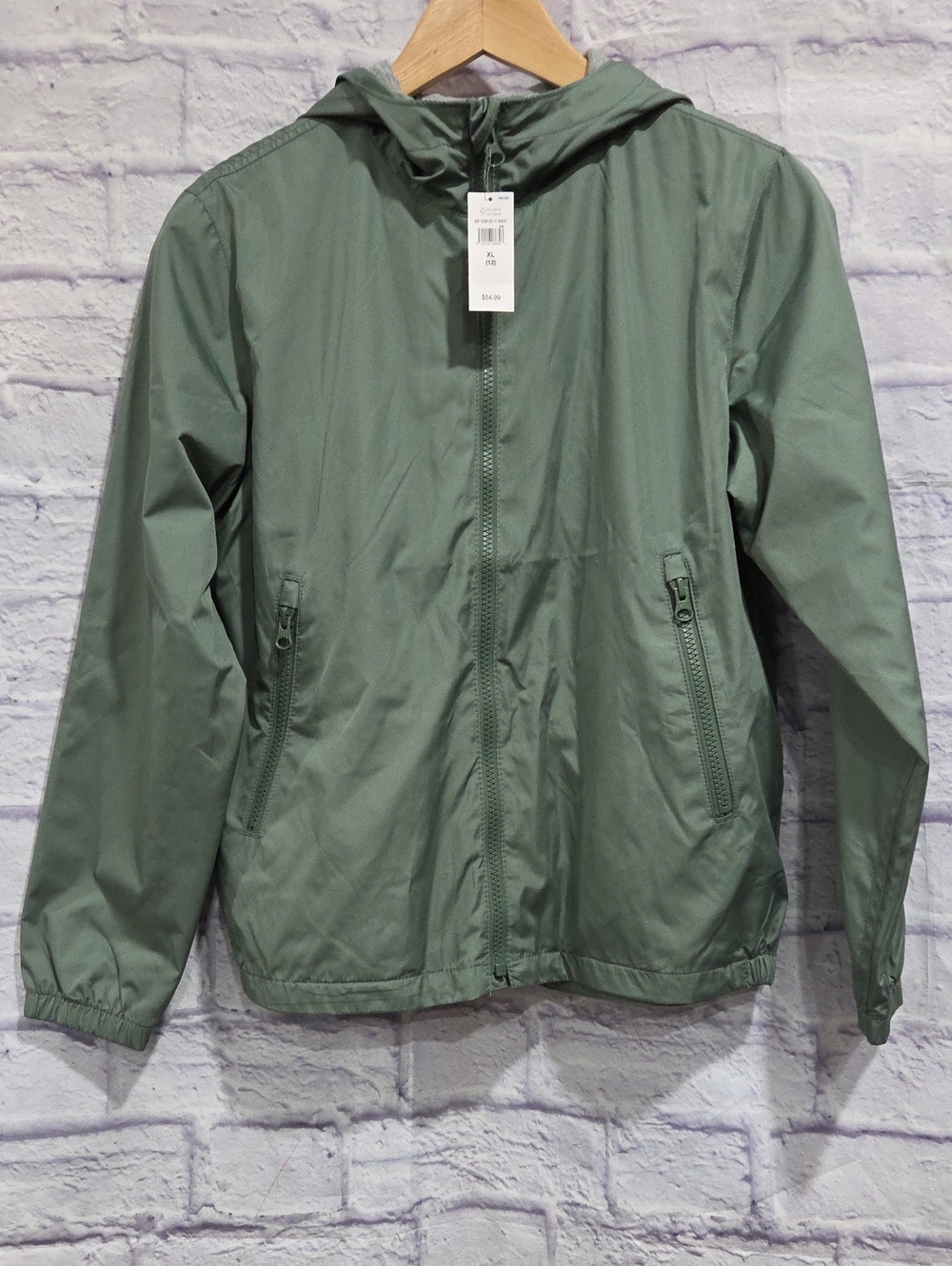 GAP Olive Green Hooded Kids Rain Jacket